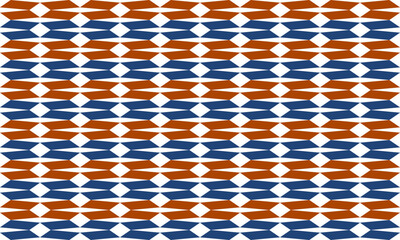 background with squares, two tone orange brown, 
 blue and white ribbon and diamond repeat horizontal row pattern, replete image design for fabric printing
