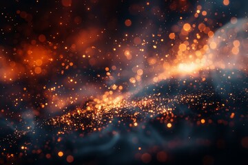 Poster - A canvas of golden particles creates a magical and dreamy landscape, ideal for evoking fantasy and imagination