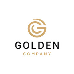 Poster - Golden Initial Letter GC C G CG with Luxury Elegant Circular Circle Shape Line Art Logo Design