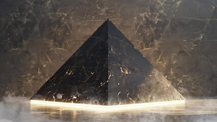 realistic render of a conical pyramid shape prism. seamless looping overlay 4k virtual video animation background