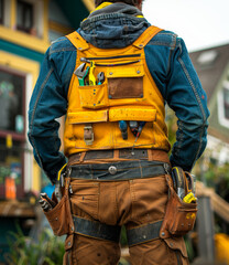 Wall Mural - Worker with tool belt