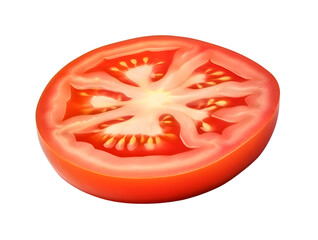 Canvas Print - Slice of tomato isolated on transparent background