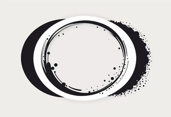 Poster - Circle Doodle Ink Black Shape as Rough Grunge Circular Vector Illustration