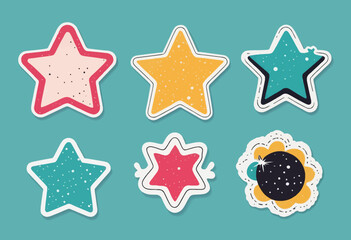 Poster - Color Graphic Modern Abstract Sticker Element in Hand Drawn Style