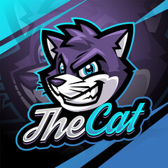 Wall Mural - The cat head esport mascot logo design