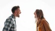 © Антон Сальников - White isolated background with yelling man and woman.