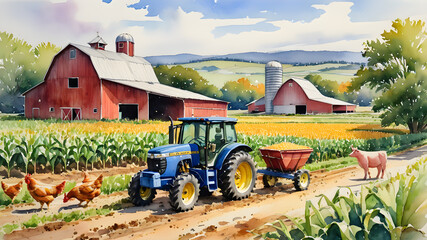 Wall Mural - farm in the countryside