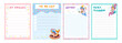 Cute mermaids note pad set vector illustration