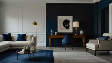 Wall Mural - dark gradient color interior and exterior background with luxurious wall background and painting abs
