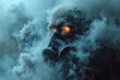 Mysterious figure with glowing eyes in atmospheric fog Generative AI image