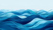 Blue ripples and water splashes waves surface flat style design vector illustration. Sea or river splashes water texture background. A restless surface of the sea, ocean, lake or river sways in waves
