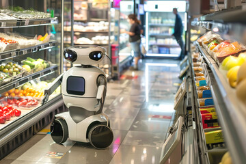 delivery robot in grocery store