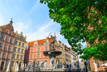 Poster - Street with fountain of Neptune