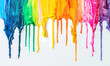 
Creative minimal vivid dripping rainbow. Colorful paint background.