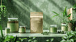 Designing eco-conscious packaging with recycled materials and green branding to emphasize sustainability.