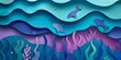 A paper art background world ocean day, banner, colorfull, negative space, aspect ratio 2:1