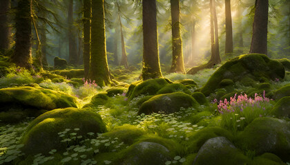 green beautiful forest photo