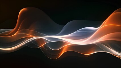 Poster - Black Background With White and Orange Lines