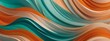 Modern soft curvy waves background illustration with tangerine orange, peach, and seafoam green color.