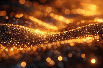Poster - A warm and sparkly image showing a wave of golden glitter, reflecting an ambiance of celebration or luxury