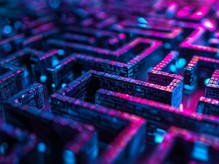 Poster - intricate patterns mimic a maze, symbolizing the complexity of encryption in cyber defense.