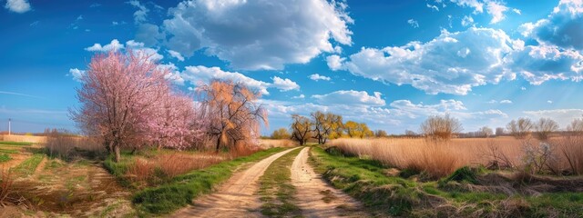 Poster - Beautiful nature with blooming willow branches.