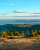 Fototapeta  - Sunset view from Penobscot Mountain in Acadia National Park on Mount Desert Island, Maine