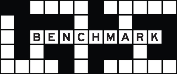 Sticker - Alphabet letter in word benchmark on crossword puzzle background