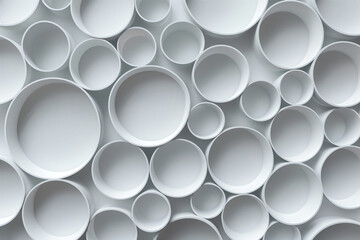 Poster - Sophisticated abstract irregular 3d pattern. Round shapes. Tubes. Background image. Created with Generative AI technology.
