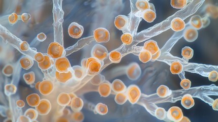 Poster - Detailed image of a single fungal hypha revealing its tubular structure and septa crosswalls that allow for the transfer of nutrients