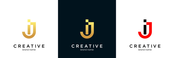 Initial letter ij logo template design Vector image
