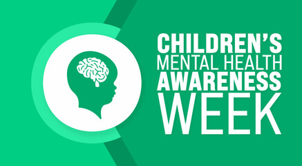 May is Children’s Mental Health Awareness Week background template. Holiday concept. use to background, banner, placard, card, and poster design template with text inscription and standard color.