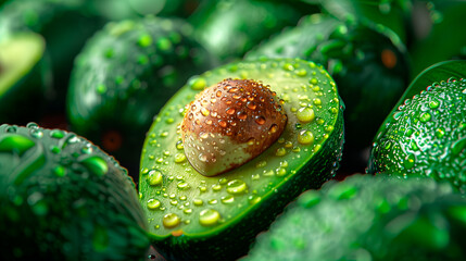 Fresh and green avocado background pattern