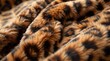 A background of Leopard print fluffy fur, animal print, cozy, textiles.