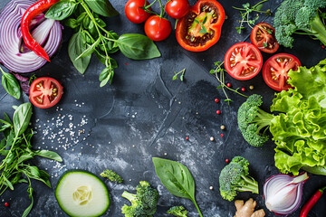 Sticker - fresh vegetables on a wooden board