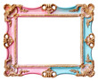 PNG Colorful frame vintage rectangle white background letterbox.