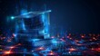 © Emiliia - Digital Graduation Cap on Neon Circuit Board Background at Night