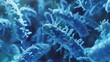 Microscopic blue bacteria. Close up blue bacteria background