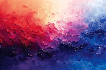 Poster - Abstract acrylic painting with a textured gradient of rainbow colors, representing emotional diversity and artistic expression