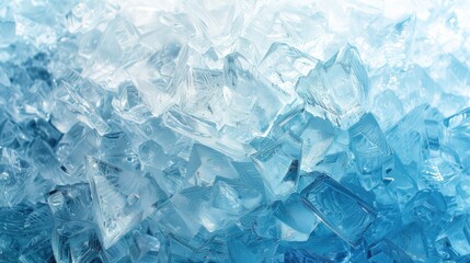 ice frozen background. cold temperature. Blue background with cracks on the ice surface. winter