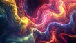 Rainbowcolored swirls weave in and out of each other creating a mesmerizing and trippy background.