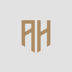 AH. Monogram of Two letters A and H. Luxury, simple, minimal and elegant AH logo design. Vector illustration template.
