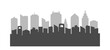 Seamless city skyline silhouette. City center landscape with tall skyscrapers. urban life. Flat style vector illustration