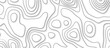 Abstract 3d topographic map patterns, topography line map. The black on white contours topography stylized height of the lines. cotour map and line terrain path. Linear graphics. Vector illustration.