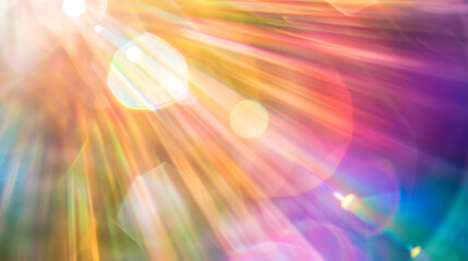 Wall Mural - Texture background with light leak lens flare Rainbow prism light rays : Generative AI