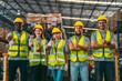 © chokniti - Group of various national engineer professional successful team corporate workers standing in factory, teamwork technician inspector of manufacturing industry workplace, foreman occupation job