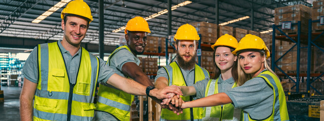 Large group of professional business corporate team showing unity with their hands together, business success teamwork concept, partnership meeting to support a cooperation strength power