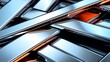 Abstract 3D rendering of glossy metal bars