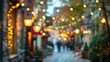A blurred cityscape of cobblestone streets quaint storefronts and flickering gas lamps transports the viewer back in time to the romantic charm of a bygone era. .