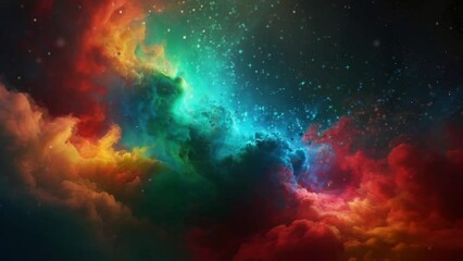 Wall Mural - Fantasy multicolor clouds video animation
